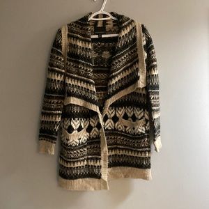 Cynthia Rowley Black,Grey and white shrug sweater